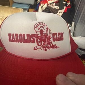 Harold's Club Red and White Trucker Hat